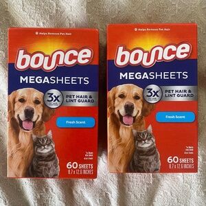 2 Pack - Bounce MegaSheets Pet Hair and Lint Guard in Fresh Scent